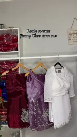 Ready to wear  Jimmy Choo saree sets available  Please DM us for more info 📩 @B I N I @Sandiya Chhantyal  #fypviralシ #outfitideas #dashainspecial #readytowear #creatorsearchinsights 