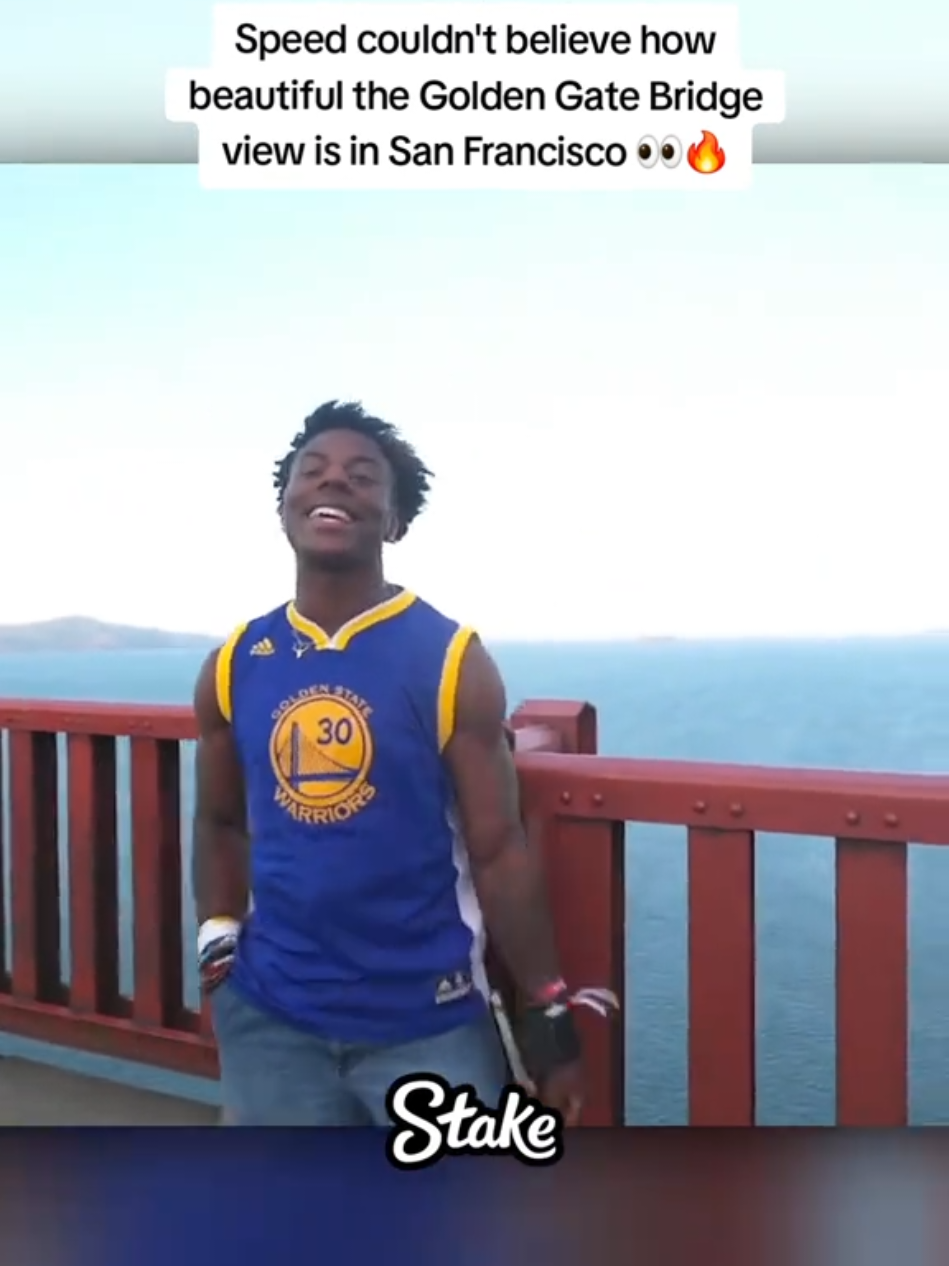 Speed couldn't believe how beautiful the Golden Gate Bridge view is in San Francisco 👀🔥 #ishowspeed #fyp 
