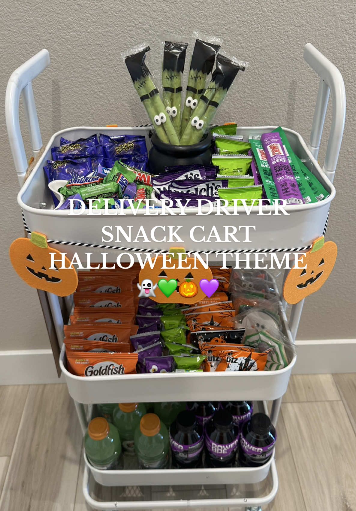 ITS BACK! Delivery driver snack cart operation halloweeen!👻💜🎃💚 all under “delivery driver snack cart” #deliverydriversnackcart #snackcart #deliverydrivercart #restockasmr #halloweensnacks 