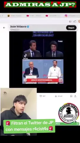 🚨 Filtran el Twitter de JP con mensajes r4cist4s🚨 ⚠️ Este es el “modelo” que siguen los tutistas: solo 0dio y r4c1smo contra los 1nd1os.