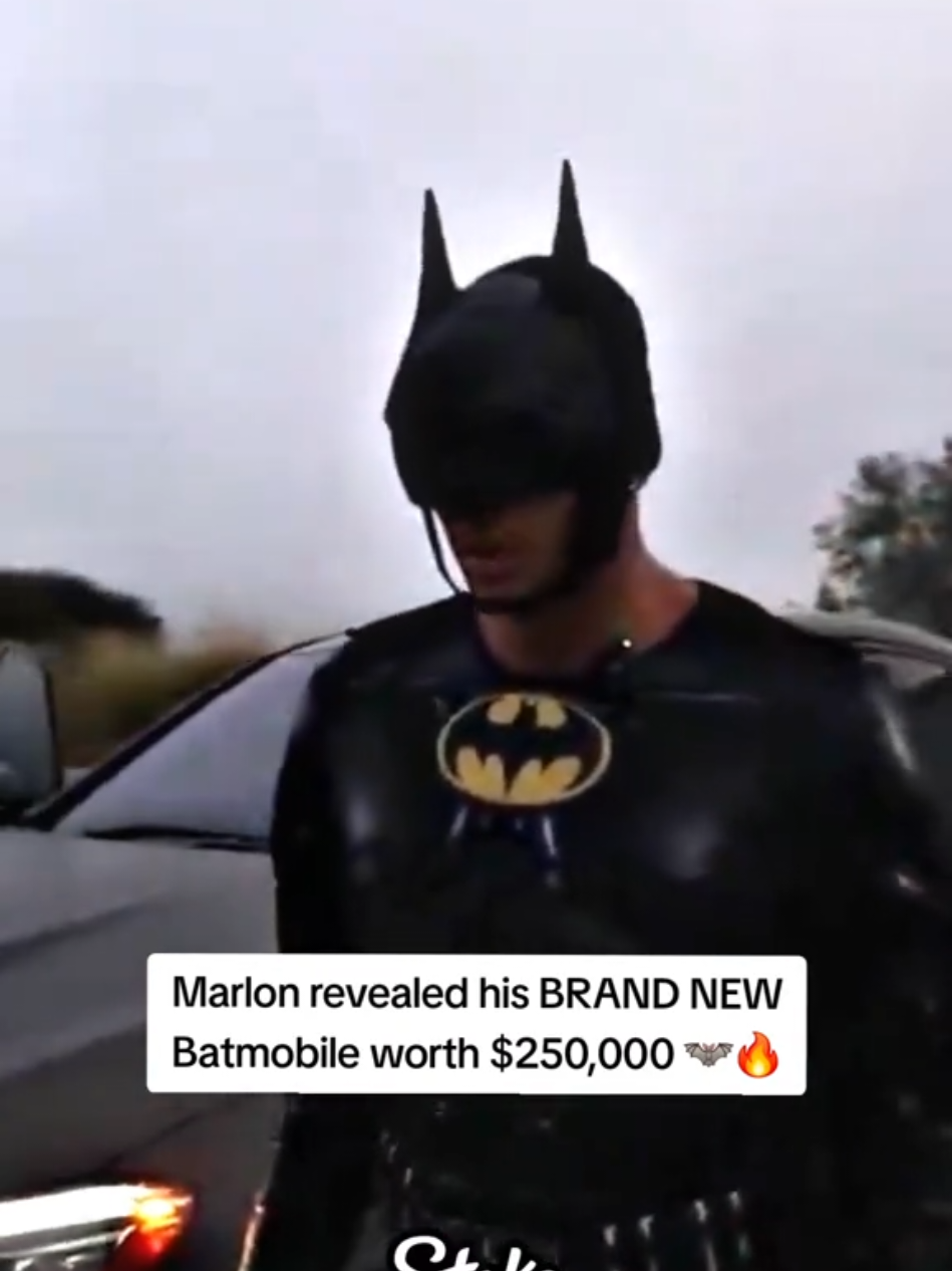 Marlon revealed his BRAND NEW Batmobile worth $250,000 🦇🔥 #marlon #fyp 
