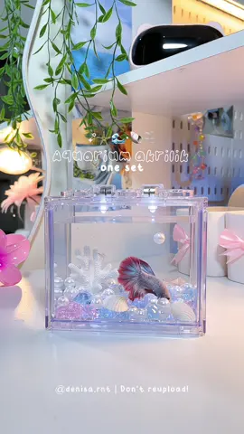 Update aquarium lagi 👀🪼 fyi ini tuu aquarium yang desainnya kaya lego yaa bisa disusun-susun gitu. Dan ini udah include sama hiasannya, kalo mau samaan bisa cek keranjangku sekarang 🫶🏻✨  #aquarium #aquariummini #cupang #cupanghias #cupanghiasindonesia 