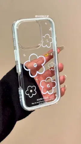 Clear Floral Case Features A Charming Design With Cute Flower Patterns Adorned With Sparkling Rhinestones, Giving It A Sweet And Elegant Look. The Transparent Finish Lets Your Phone’s Original Beauty Shine While Adding A Touch Of Playful Style. Perfect For Those Who Love A Simple Yet Beautiful Aesthetic. Available for all models From iPhone 11 to 16 Pro Max  Dm us for details and enquiries  #case #phonecase #nepal #foryou #fyp      
