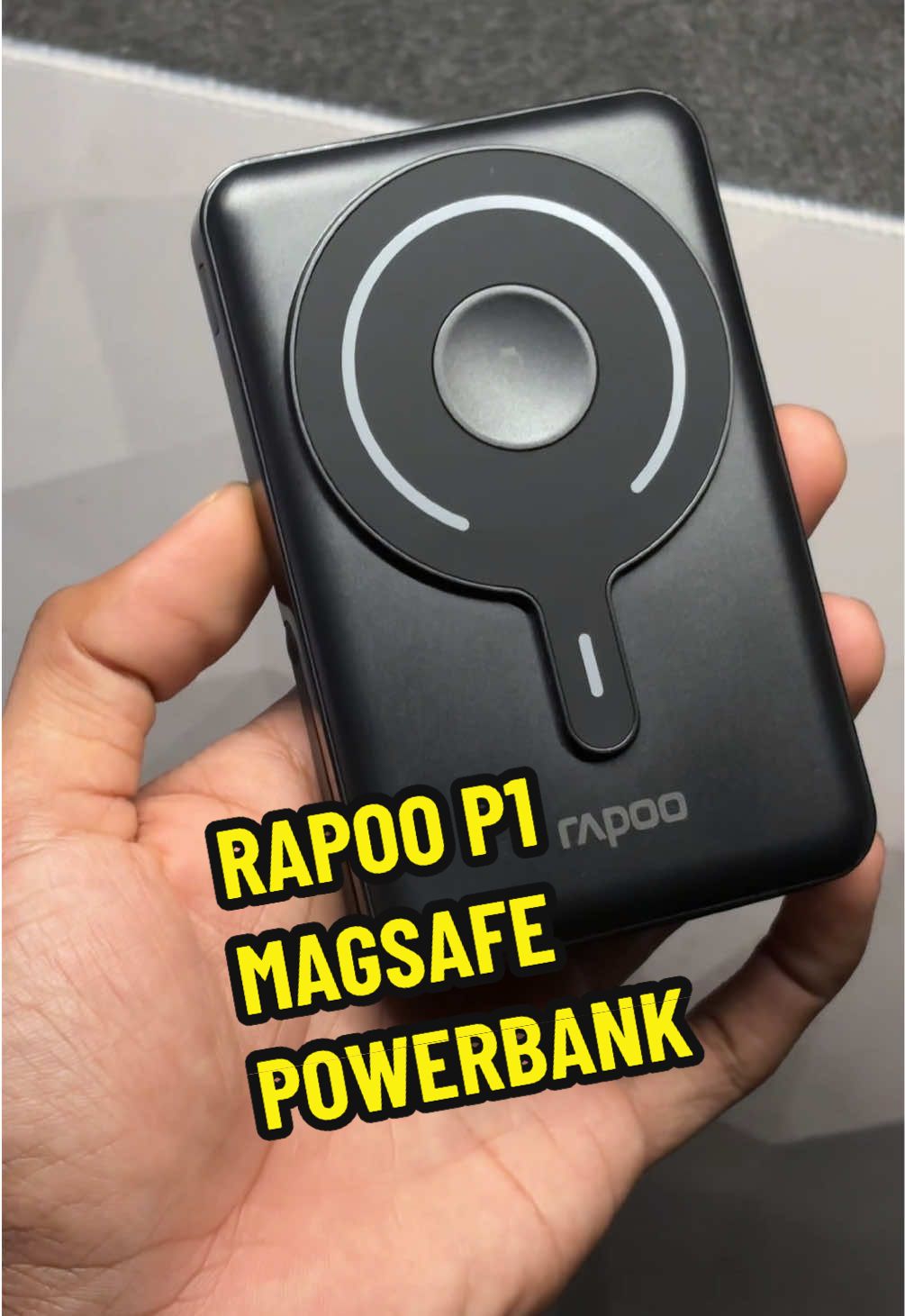 Rapoo P1 10000mAh High Capacity 22.5W Type-C Built Cable with Magnetic Fast Charging Powerbank #rapoopowerbank #magsafepowerbank #rapoo #fyp 