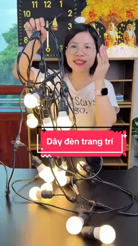 Trả lời @Hương Dây đèn trang trí ngoài trời, dây led đèn tròn trang trí quán cafe, trà sữa, decor, event, dây đèn trang trí dài 10m gồm 20 bóng 3W xịn xò tiện lợi #hangxinhtuoi #daydentrangtri 