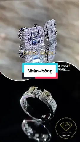 Nhẫn unisex+bông tai đính kim thiên nhiên đẹp xs #longngocluxury #thanhtrungdiamond #trangsuckimcuong #nhanunisexkimcuong #bongtaikimcuong 
