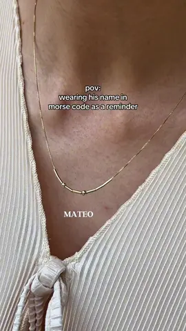 Would you wear his name around your neck?!🥹🤍 . . #neginfatemijewellery #morsecodebracelet #morsecodenecklace #morsecode #morsecodejewelry 