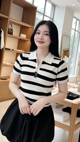 Áo len mùa hè  cổ bẻ chất len thông hơi thoáng mát - dễ phối đồ đi chơi đi làm đều đẹp #thoitrangnu #aothun #aolenmongterghi #aopolo #tiktokshop 