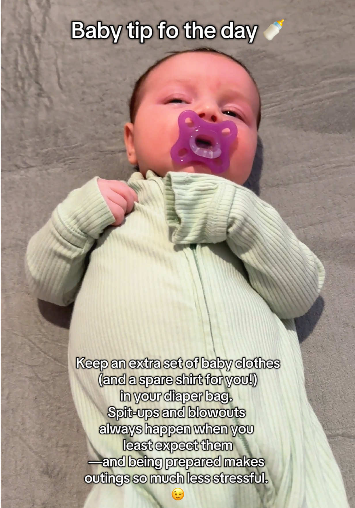 Baby tip of the day: bring extra clothes! #babytok #babiesoftiktok #babytips #momtok #MomsofTikTok 