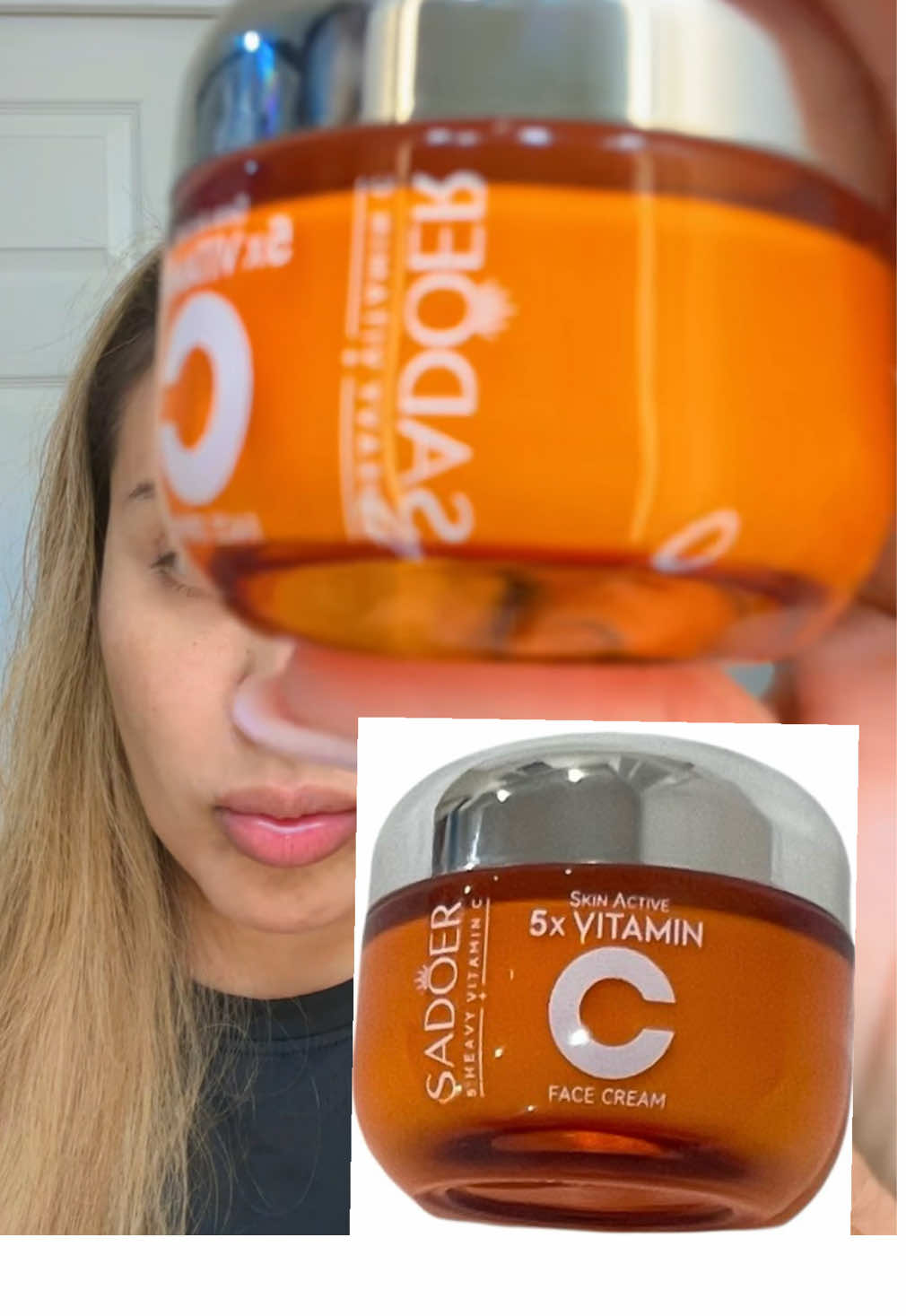 SADOER Korean Cream with 5X Vitamin C Hydrating Glowing Repairing Face Cream for Fine Lines Facial Moisturizer