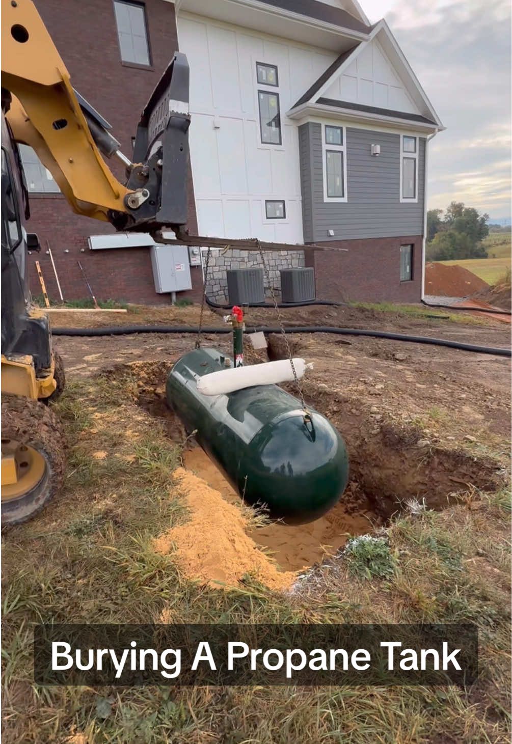 We just buried a 250 gallon propane tank for our new house #build #howto #construction #DIY #contractor