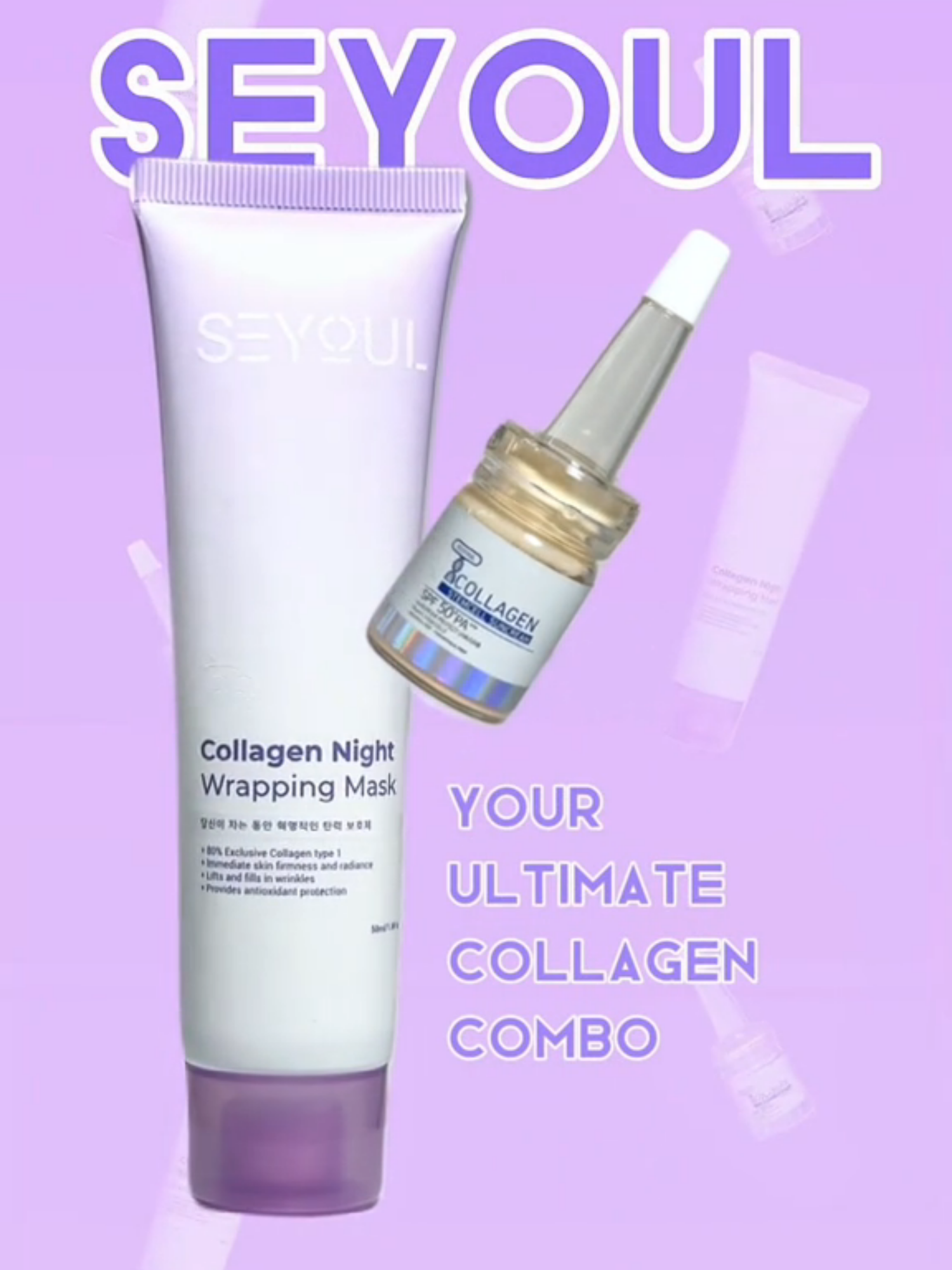 It only takes 2 to Glow 💜✨ T Collagen Sunscreen + Collagen Night Wrapping Mask ☀️ Day: Protects, brightens & foundation alternative 🌙 Night: Deep hydration, skin firming & glass-skin glow while you sleep 👉 Try the Ultimate Collagen Combo SEYOUL today #seyoulph #seyoulskincare #seyoulcombo #ultimatecombo #seyoulultimatecombo #seyoulcollagenwrappingmask #seyoultcollagensunscreen #skincareph #routineskincare #glowingskin