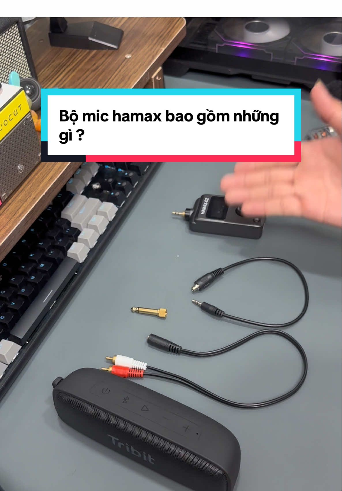 Trọn bộ mic đa năng HAMAX . Công dụng của những phụ kiện #mic #hamax #mickaraokebluetooth #quangloistudio 