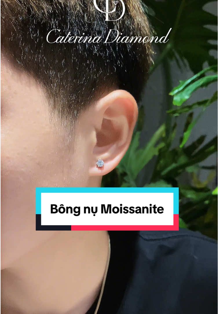 Bông nụ Moissanite nam nữ đều mê 😍 #Caterinadiamond #trangsuckimcuong #khuyentai #moissanite #viral 