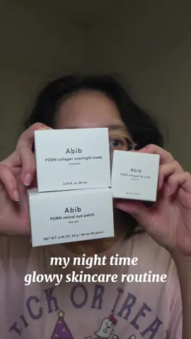 how I get the glowiest skin using these 3 PDRN products from @Abib Cosmetics ♡   #abibpdrneyepatch #pdrneyepatch #antiaging #darkcircles #depuff