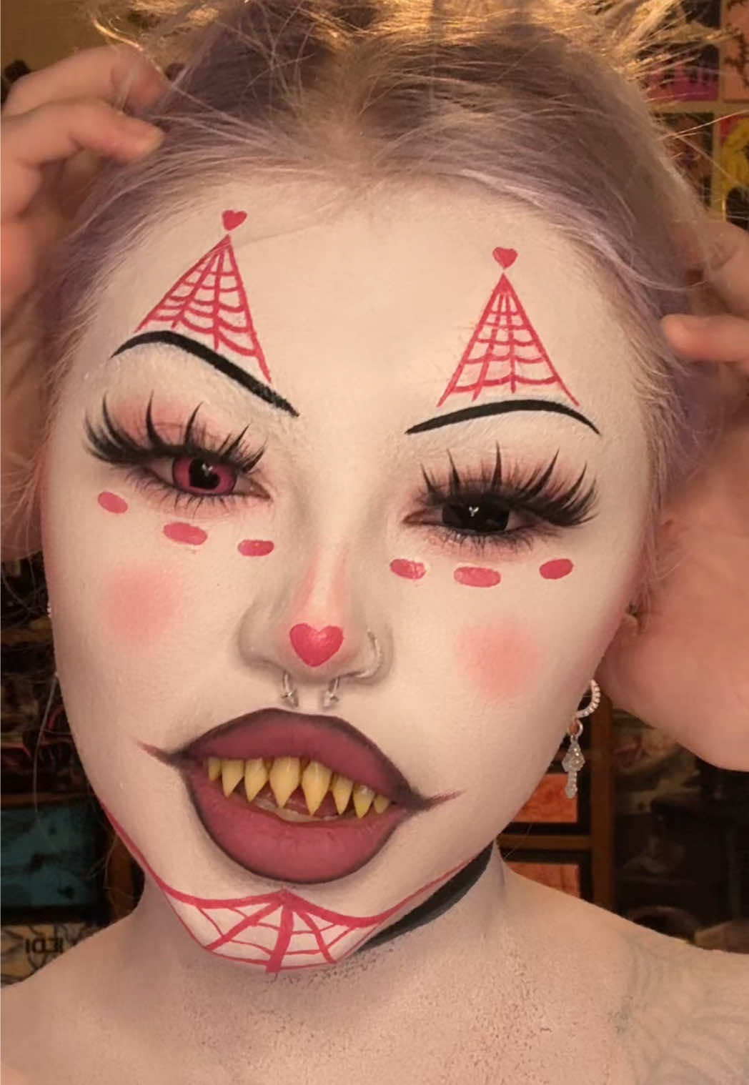more legs more trouble 🕷️ @Hellaverse On Prime @itsblakeroman #halloweenmakeup #angeldustcosplay #clownmakeup #hazbinhotelcosplay #angeldusthazbinhotel  