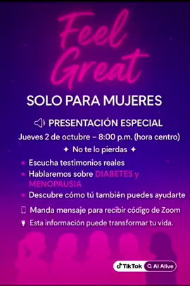 Manda Mensaje Feel Great Solo Para Mujeres #mujeres #damas #menopausia #diabetes #paratiiiiiiiiiiiiiiiiiiiiiiiiiiiiiii 