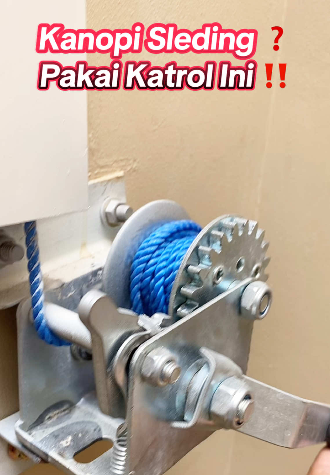 Kanopi Sleding rekomendasi pakai katrol manual seperti ini #katrolmanual #katrol #kanopisleding #kanopisledingmanual 