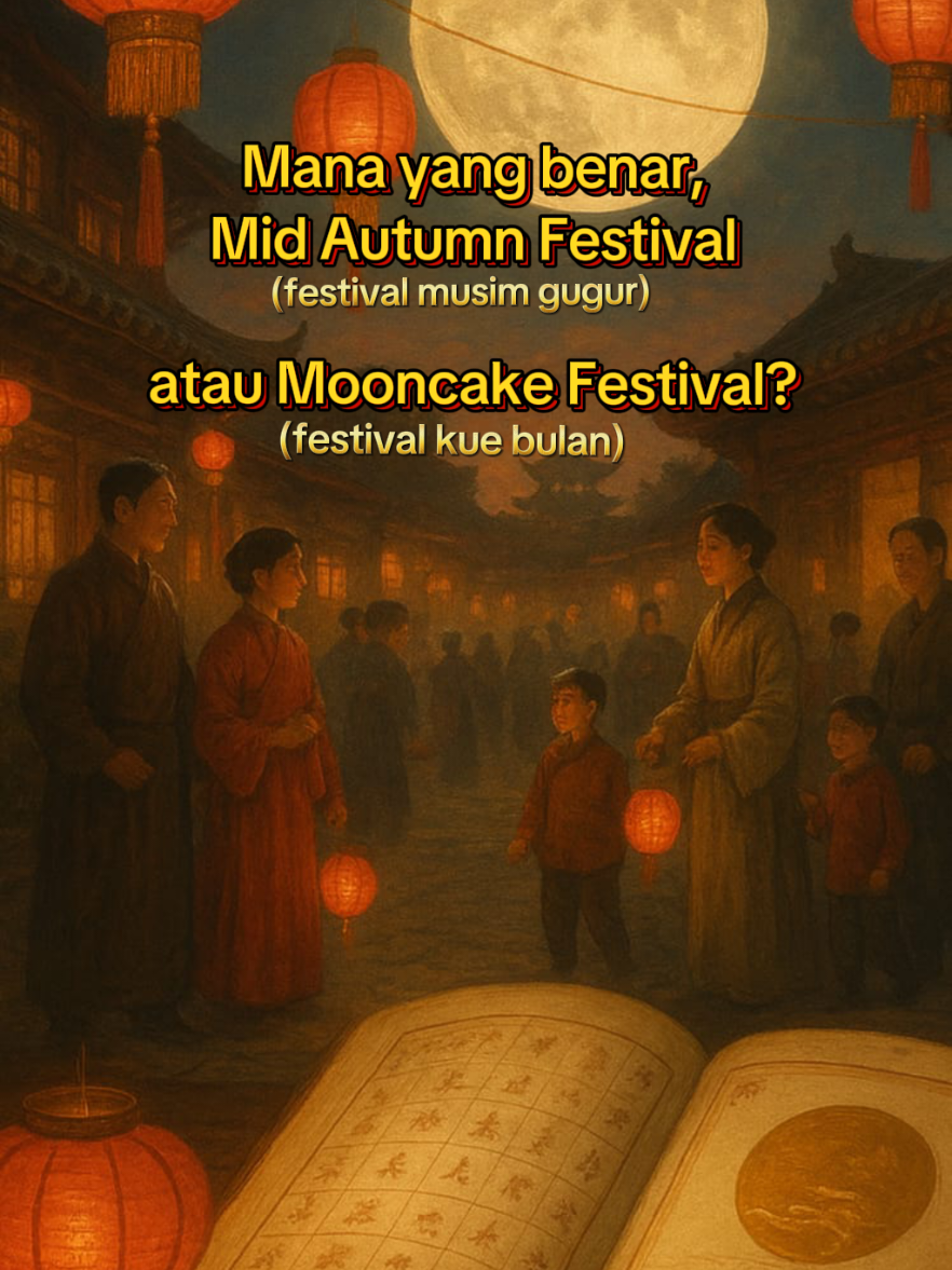 Festival Pertengahan Musim Gugur, juga dikenal sebagai Festival Bulan, adalah festival tradisional yang populer di antara banyak kelompok etnis di Tiongkok. Festival ini diadakan pada hari ke-15 bulan kedelapan kalender lunar. Dinamakan demikian karena jatuh tepat di tengah-tengah TIGA BULAN musim gugur. Festival ini merupakan salah satu dari empat festival tradisional utama di Tiongkok, bersama dengan Festival Musim Semi, Festival Qingming, Festival Perahu Naga Dinasti Zhou telah mempraktikkan ❤️