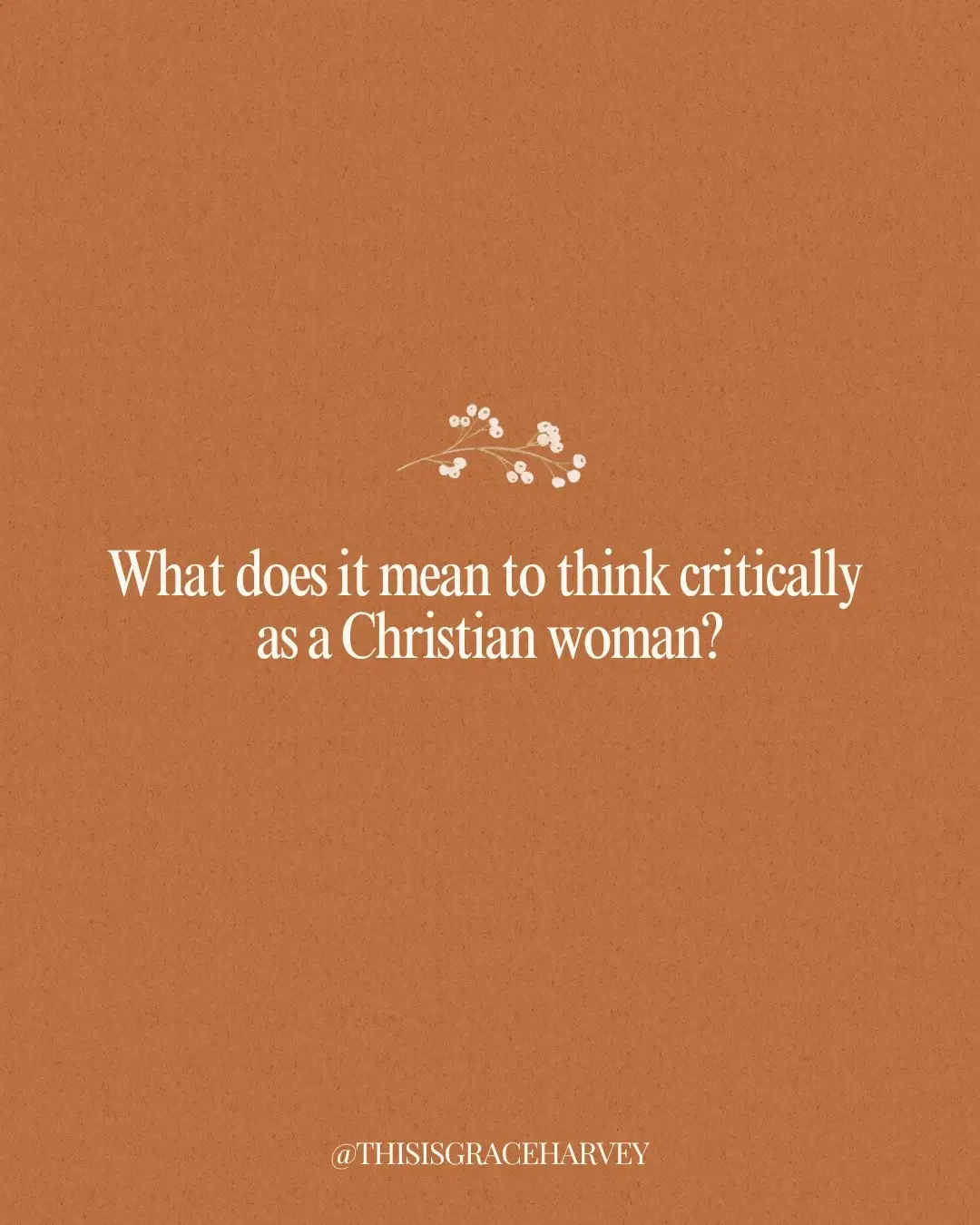 In a culture of confusion, we must think critically. To ask questions, to employ discernment, to filter talk through truth- these are the clothes of a godly woman.  Be encouraged today to walk in the will of God 🤍 . . . . . . #beattheculture 