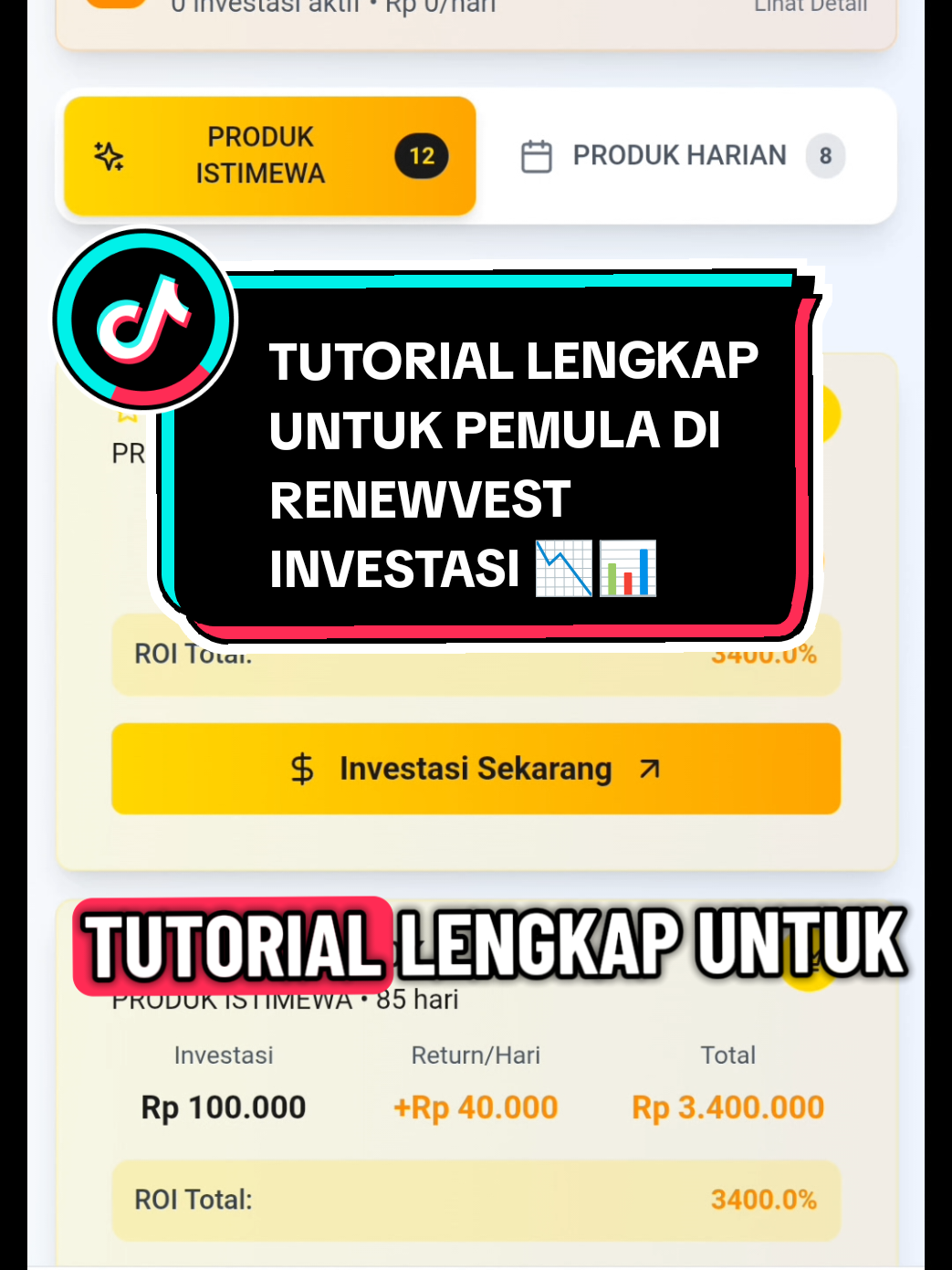 cara melakukan investasi untuk pemula di renewvest 📉📊 #renewvest #investasipemula #renewvestinvestasi #tutorialrenewvest #xyzbcafypシ 