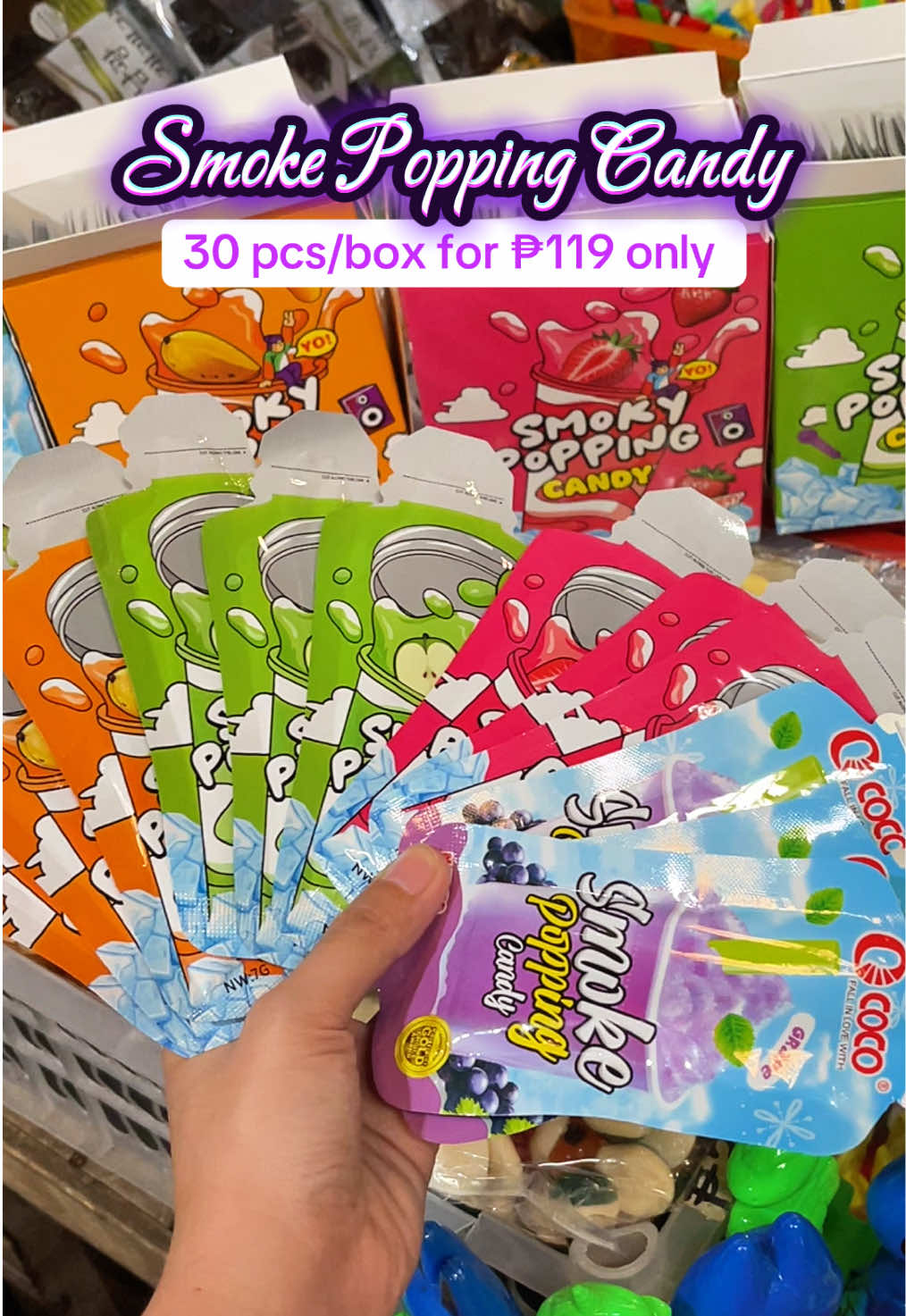 Trending Smoke Popping Candy!🥰💜🧡🩷💚🤎#smokepoppingcandy #trendingsmokepoppingcandy #candy #poppingcandy 