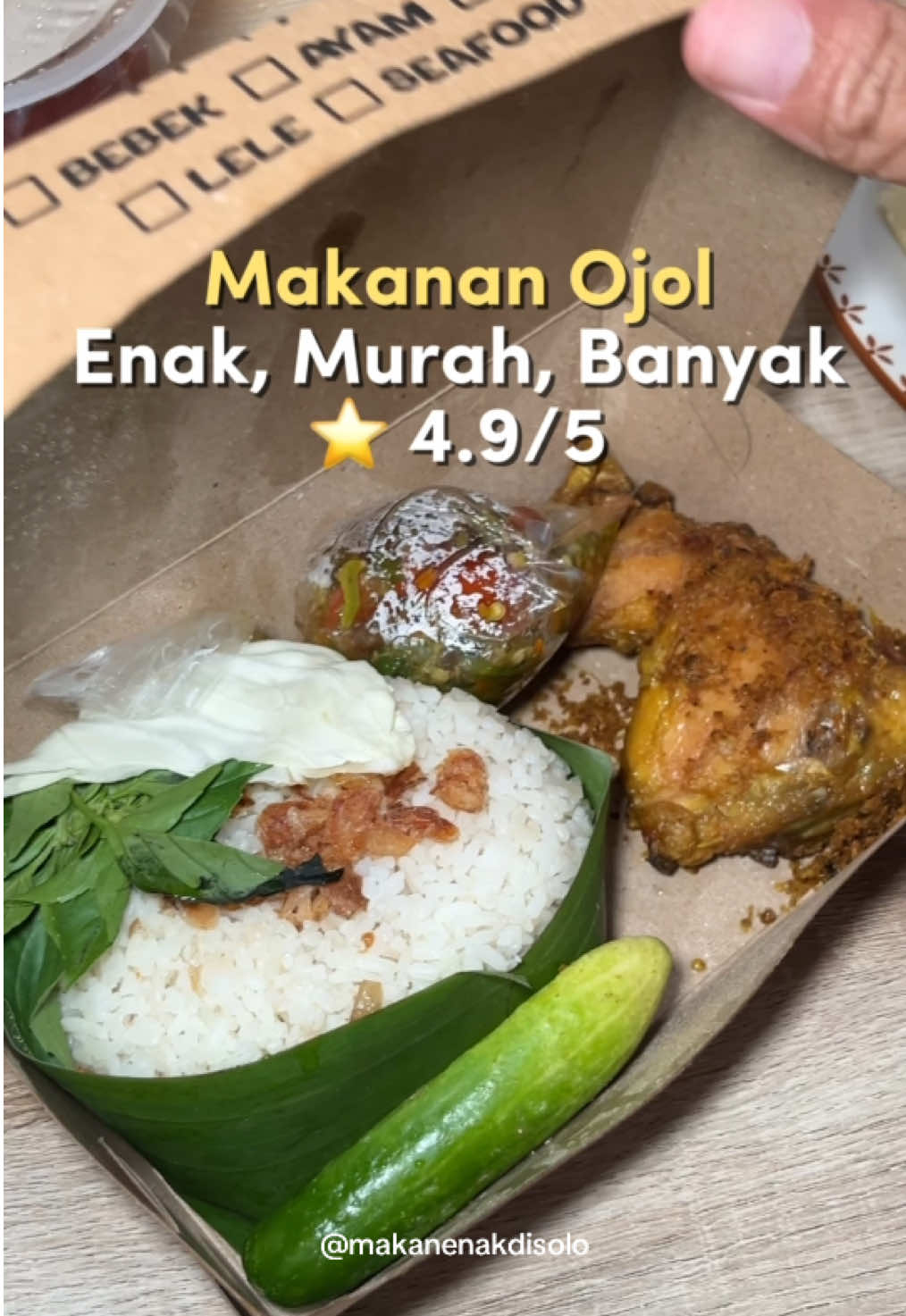 Udah pada tau belom ada makanan seenak ini di ojol 🥹 #solo24jam🌻 #placetogosolo #kulinersolo #makananojol #nasiudukjawara 