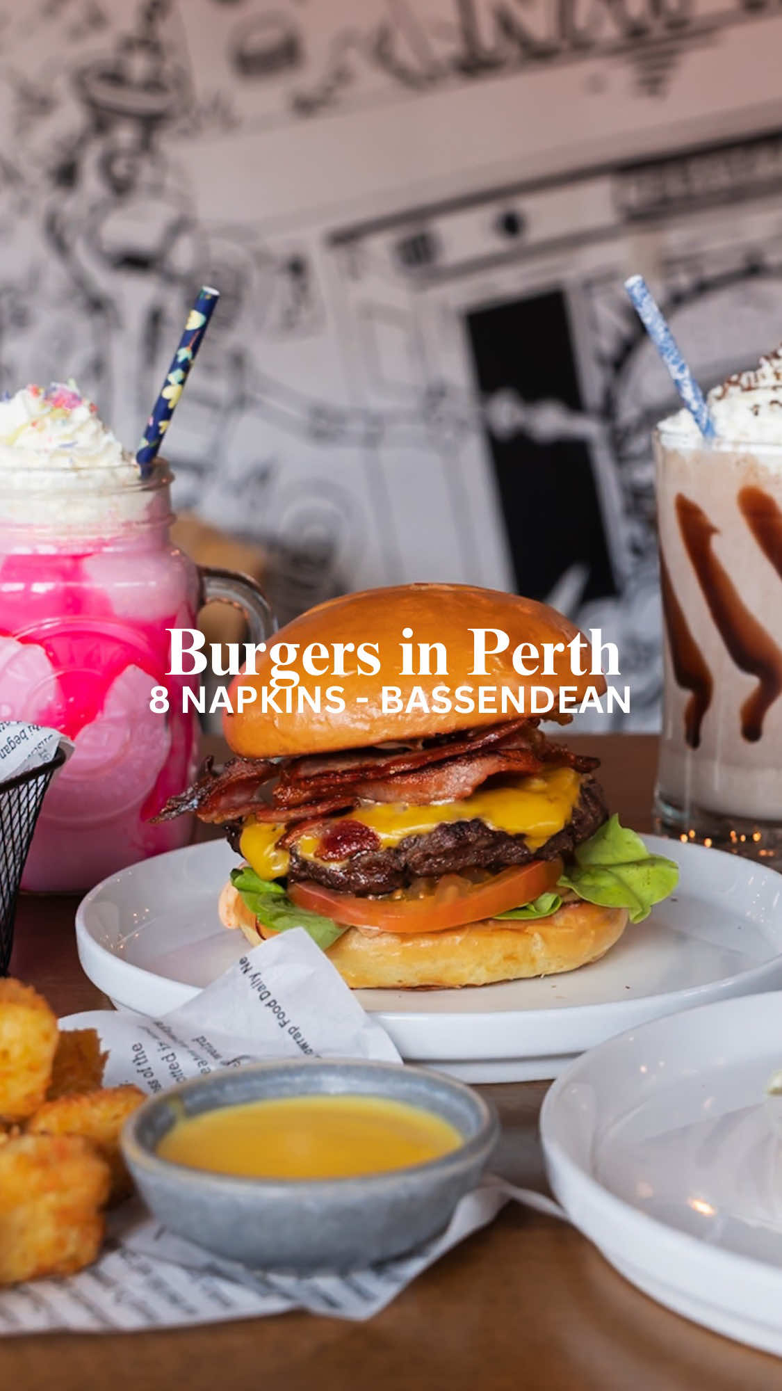 Looking for a Perth burger that actually lives up to the hype? 🍔 @8napkins burgers in Bassendean is one of the city’s best burger joints – and after our visit, we totally get why.  Before opening, the crew literally ate their way through Melbourne, Sydney, LA, New York, Houston and London trying over 1000 burgers – all in the name of perfecting the ultimate feed. And it shows! Beyond taste, one thing that really sets this place apart is their passion for high-quality, locally sourced produce. Think of it as almost farm-to-table: their own Serpentine cattle farm supplies the beef for those juicy patties, while local Royal Blue potatoes are hand-cut into golden chips. Add that to everything being cooked fresh to order by trained chefs, and you absolutely can taste the difference in every bite, especially compared to those ‘other’ burger chains. 👌 We were pleasantly surprised by the extensive menu, offering a host other meal options including tender pork ribs, chicken wings, pork belly bites, salads and even a steak sanga - all alongside epic monthly burger specials and great shakes or homemade iced tea to wash it all down. 🍔 Now to the burgers. The October ‘Halloween’ burger is drippingly good with double beef patties, Swiss cheese, bacon, beetroot chutney and salad stacked high on a charcoal bun. Definitely one to try while it lasts. 🍔 Of course, the classics are just as impressive. The 8 Napkins Burger came loaded with 100% grass-fed beef, caramelised onion, pickles, and their signature 8N sauce - juicy, balanced and so well done. 🍔 The Buffalo Bill chicken burger had the perfect kick of spice without being overpowering 🌶. And don’t even get us started on the sides… Jalapeño Poppers (stuffed with bacon cream cheese and served with ranch) were addictive, the Mac & Cheese Bites hit the comfort food sweet spot, and those hand-cut chips? Easily some of the best in Perth. There’s plenty of space to dine inside or outside under the umbrellas, a football table to keep everyone entertained, plus easy parking right out front. The vibe is super friendly, the service is great and the value for money makes it a no-brainer. 8 Napkins is a neighbourhood gem raising the burger game in Perth. 👏 📍 4/85 Old Perth Rd, Bassendean 🕛 Fri-Sun 11am-2:30pm & 4:30-9pm | Mon-Wed 5pm-9pm | Thur 11am-2pm & 5pm-9pm . . . . . . . #perthfood #Perth #perthburgers #hamburger 