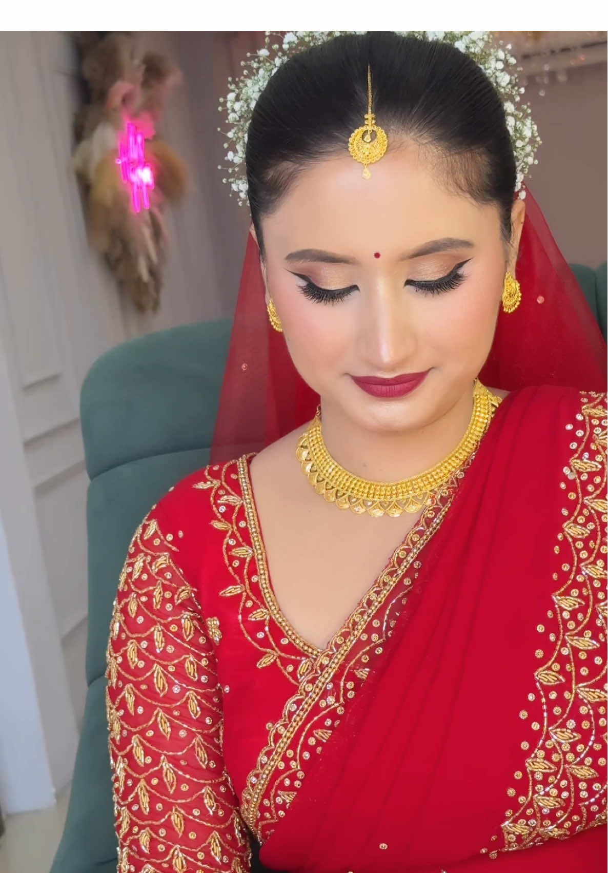 #our beautiful bride #makeupbydevi #prequeens #surkhetmuser 