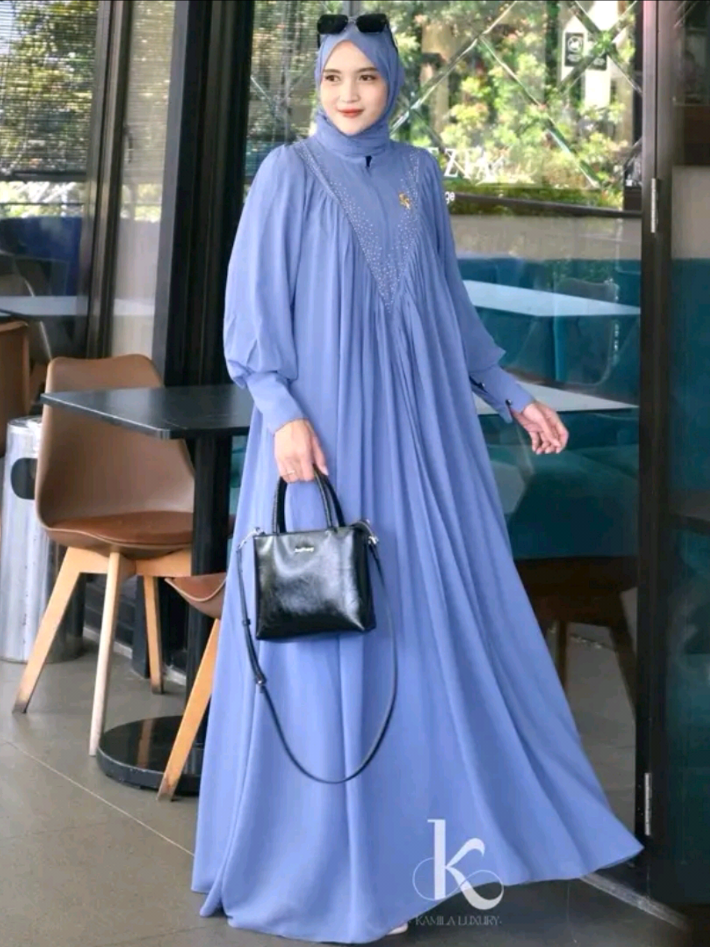 Binar Dress- Gamis Gaun Dress Swaroski Cerruty Busui Wudhu Freindly By Kamila Luxury #dress #dresskondangan #dreskekinian #swarovski #fyp 