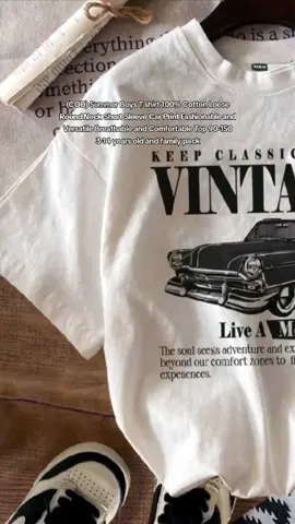 (COD) Summer Boys T-shirt 100% Cotton Loose Round Neck Short Sleeve Car Print Fashionable and Versatile Breathable and Comfortable Top 90-150 3-14 years old and family pack #shirt #tshirt #kidswear #shirtforkids #kidsshirt 