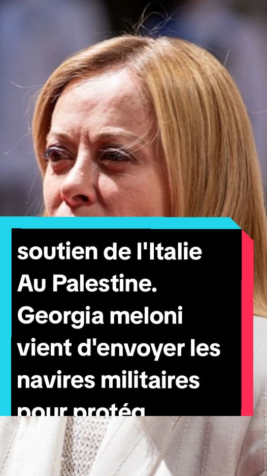 soutien de l'Italie Au Palestine. Georgia meloni vient d'envoyer les navires militaires pour protéger Gaza #palestine  #italie  #gaza  #france #tiktokfrance🇫🇷 
