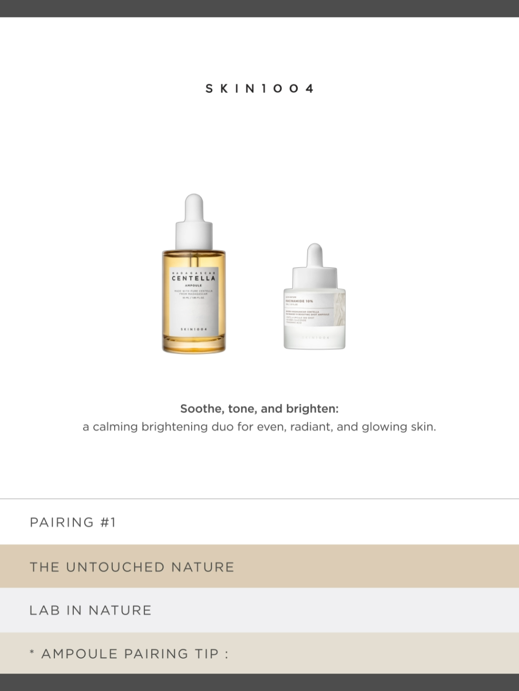 가이드에 따라 내 피부 타입과 고민에 꼭 맞는 완벽한 조합을 찾아보세요. Follow our guide to discover the perfect pair for your skin type and concerns. #1004DAY #OneWithSKIN1004