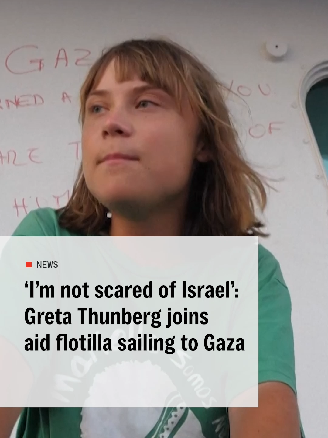 Greta Thunberg has said she’s “not scared of Israel”, as she joins an aid flotilla heading for Gaza. Around 50 civilians boats are attempting to break Israel’s naval blockade. This is Greta’s third attempt at the mission. She added “what we are doing here is trying to show that there is still some humanity left, that there are still people willing to step up when all other means fail. But this is a last resort. This mission should not have to exist.”