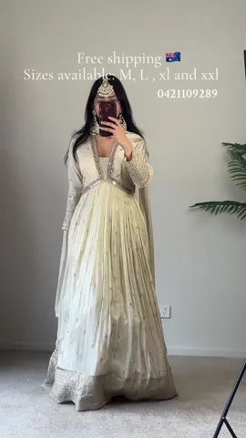 Deewani Mastani ivory anaarkali ,🌙can can inside ….  Sizes available: M,L ,XI and xxl Limited stock available Dm here or on instagram, whatsapp on +61421109289 ° Melbourne 🇦🇺 Australia  #Z#ZariAndZewarm#melbournea#australiaI#IndianJewellerytrendingsuit