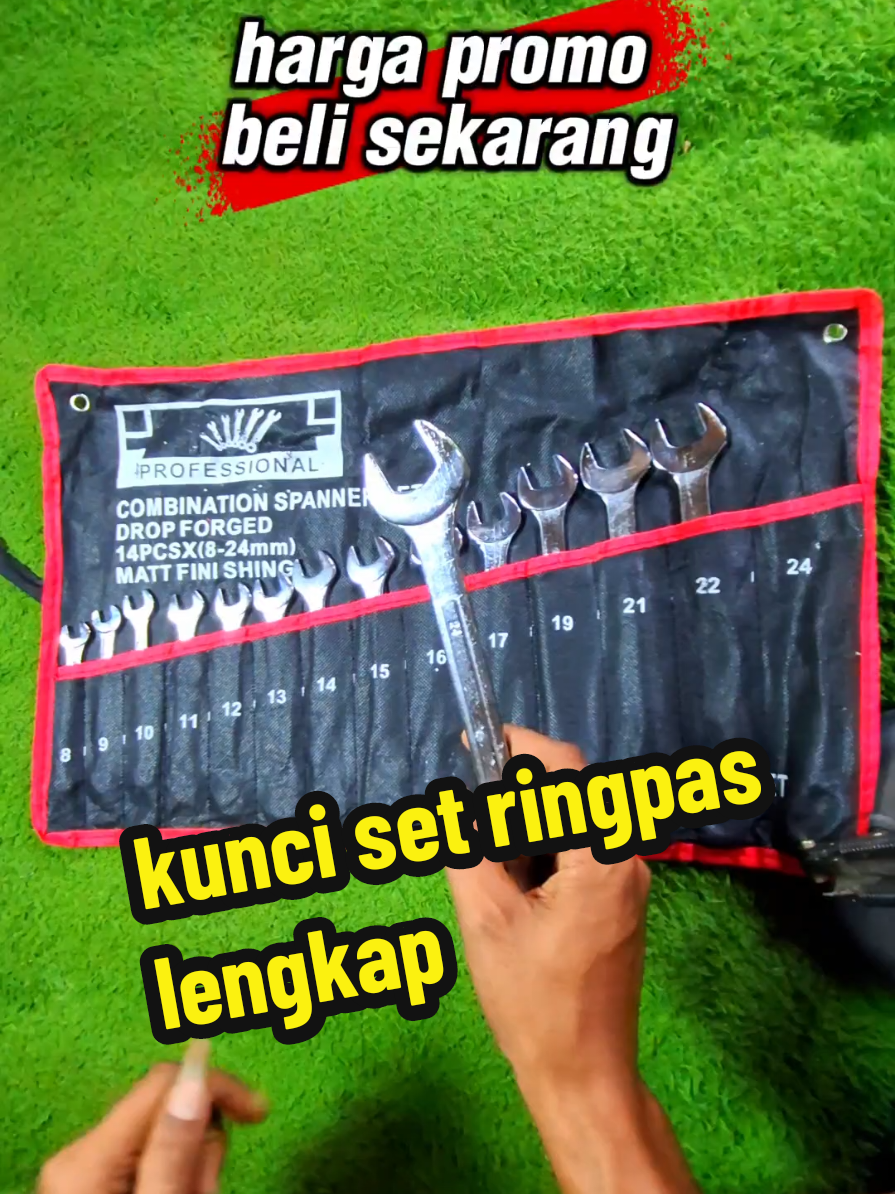 set kunci ringpas dari ukuran 8 sampai ke 24 lengkap