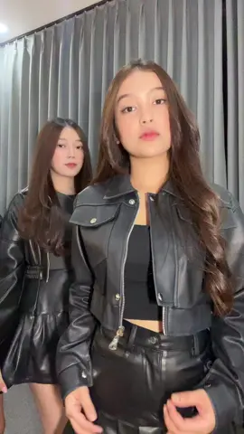 Hallo Everyone👋🏻 Kalian Tinggal Pilih nih Outfit yang mana yaaa‼️ #outfit #leather #fyp #jacketleather #rok 