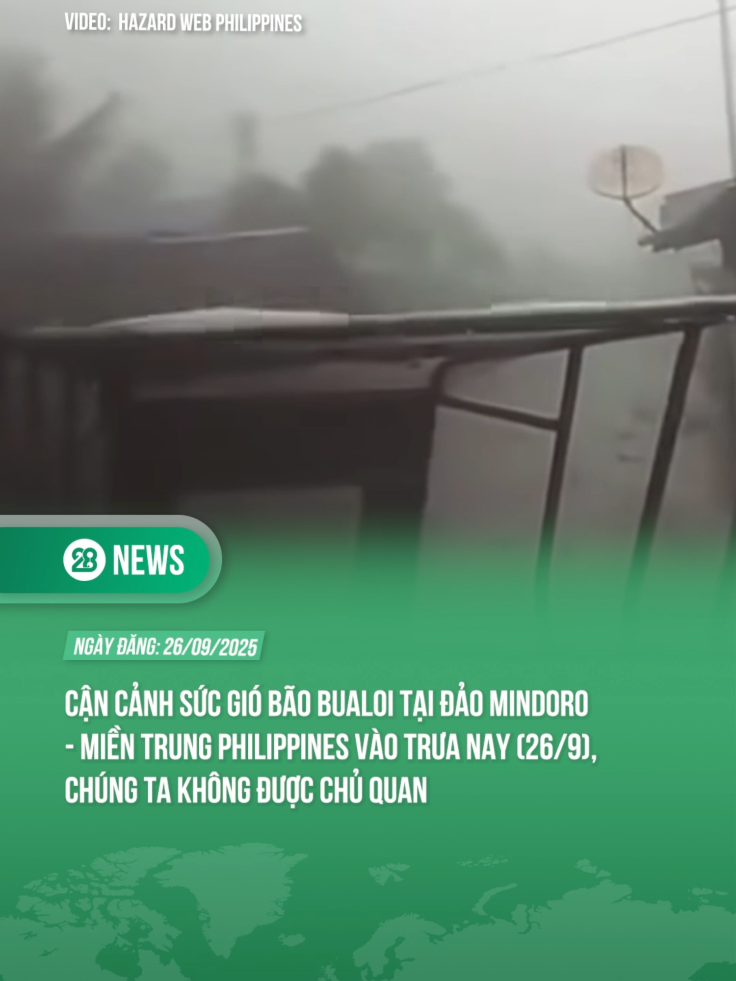 CẬN CẢNH SỨC GIÓ BÃO BUALOI TẠI ĐẢO MINDORO - MIỀN TRUNG PHILIPPINES VÀO TRƯA NAY (26/9) #theanh28 #theanh28news #tiktoknews