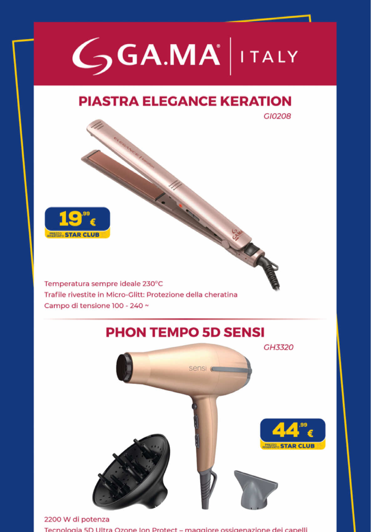 Scopri tutti i prodotti GA.MA ⭐️ - Piastra Elegance Keration a 19,99€ - Phone tempo 5D Sensi a 44,99€ Solo da Euronics Tufano ⭐️