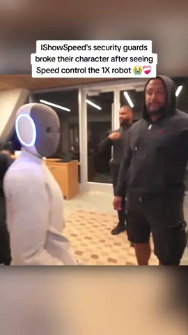 IShowSpeed's security guards broke their character after seeing Speed control the 1X robot 😭❤️‍🩹 #ishowspeed #robot 
