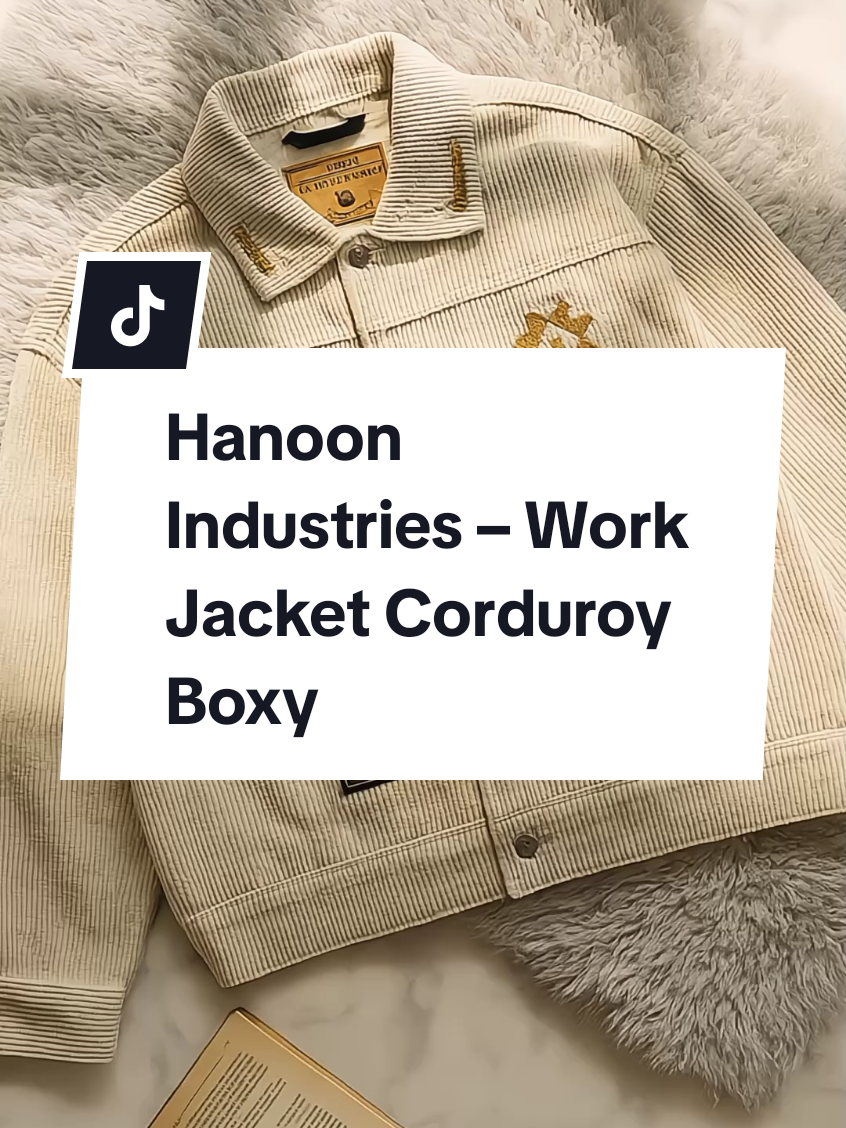Hanoon Industries – Work Jacket Corduroy Boxy Fit Cream jaket #workjacket #boxy #cream #OOTD #fyp 