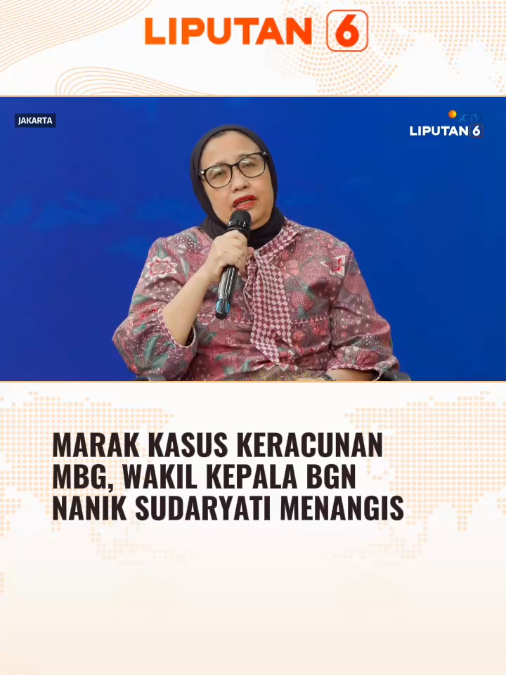 Banyak korban keracunan dari program MBG, Wakil Kepala BGN Nanik Sudaryati menangis dan menyampaikan permohonan maaf. #liputan6 #liputan6sctv #newssctv #fypage #trending #fyppage #beritaterbaru #beritatiktok #trend #viral #berita #fypdong #fypシ゚ #fyp