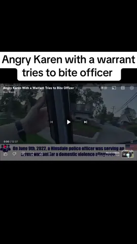 Angry Karen with a warrant tries to bite officer. #cops #fypシ゚viral #fypシ #foryoupage #bodycam 