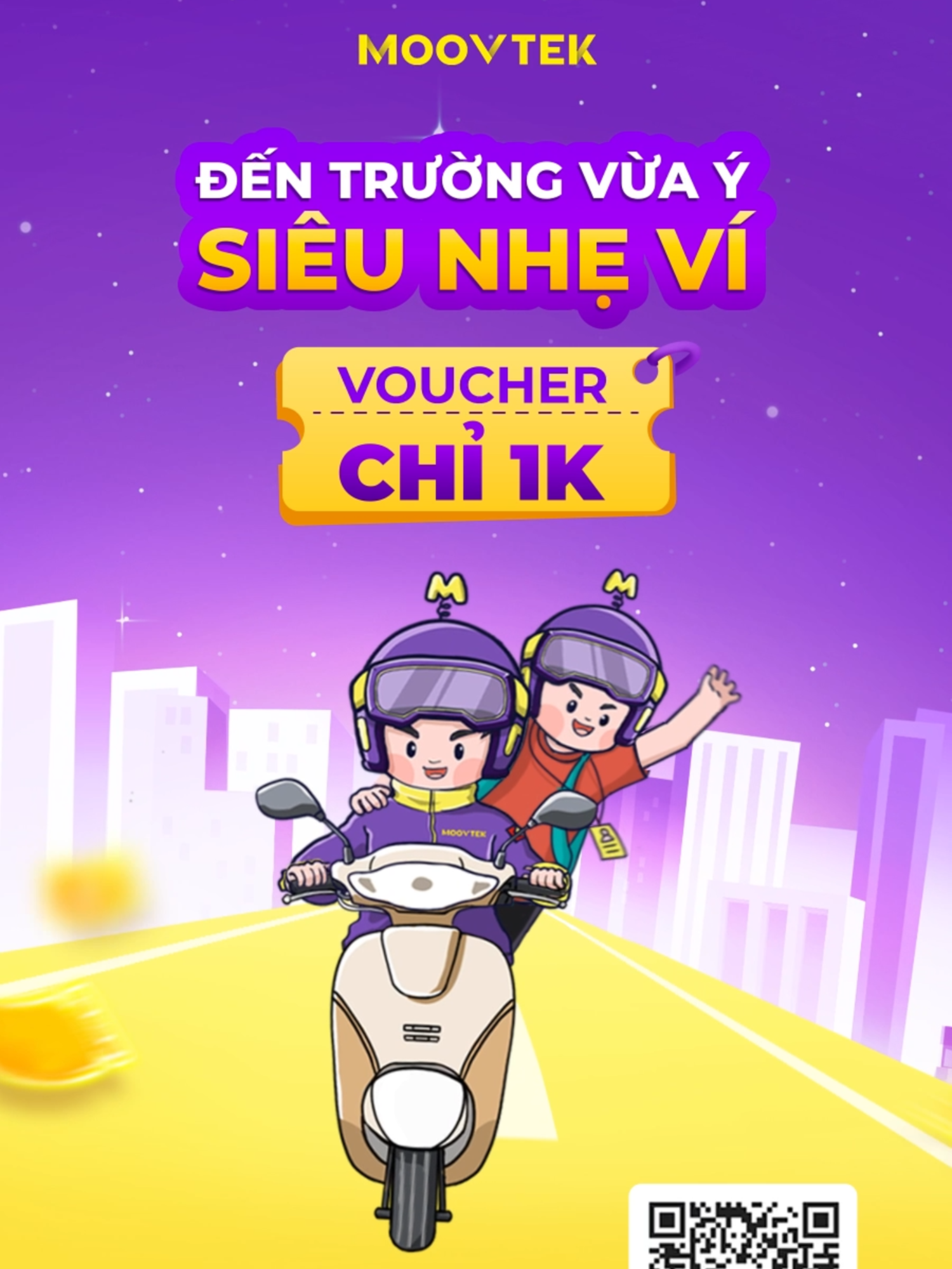 ĐI HỌC ĐỒNG GIÁ 1K – CÙNG BẠN BÈ THẢ GA ĐẶT CHUYẾN 🛵 Ưu đãi dành riêng cho sinh viên: ĐỒNG GIÁ 1K khi đặt MOOVTEK Xe Máy đi học #MOOVTEK #MOOVTEKXEMAY #DONGGIA1K #BACKTOSCHOOL