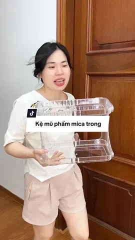 Kệ mỹ phẩm mica trong để bàn vừa xinh vừa để đc nhiều đồ giá còn rẻ. #tumypham #kemyphamdanang #tumyphamdeban