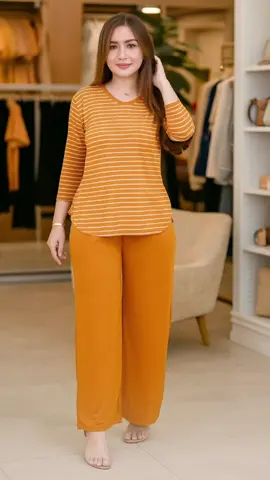 One Set Kombinasi Setelan Wanita Salur Setcel Kaos Lengan 7/8 Oval #setelanwanita #setelansalur #kaoswanita #oneset 