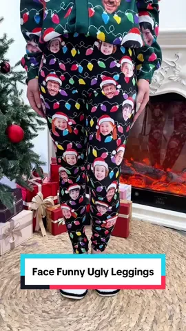 Your legs will be the talk of Christmas dinner. Get these highly personalized leggings! 🗣️🍽️ #macorner #photoleggings #familyphotos #christmasgift