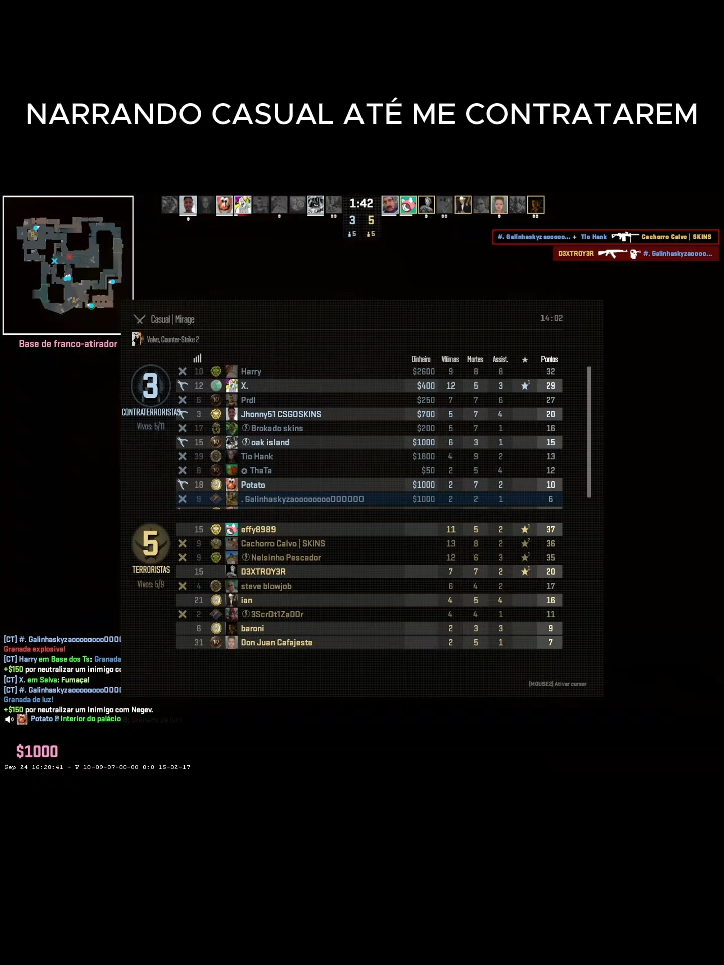 Narrando Casual no CS2 até me contratrarem #cs2 #engracado #cs2funny