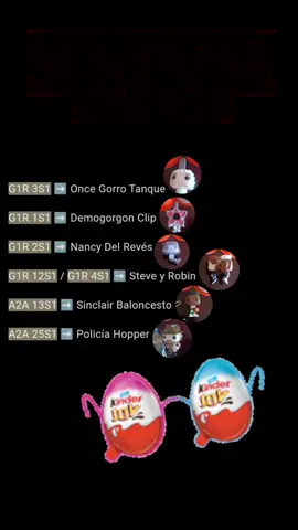 Stranger Things x Kinder Joy 😈🪾🌆🏕️ CÓDIGOS: G1R 3S1 ➡️ Once Gorro Tanque G1R 1S1 ➡️ Demogorgon Clip G1R 2S1 ➡️ Nancy Del Revés  G1R 12S1 / G1R 4S1 ➡️ Steve y Robin  A2A 13S1 ➡️ Sinclair Baloncesto A2A 25S1 ➡️ Policía Hopper #strangerthings #netflix #kinder #kinderjoy #strangerthingsxkinder 