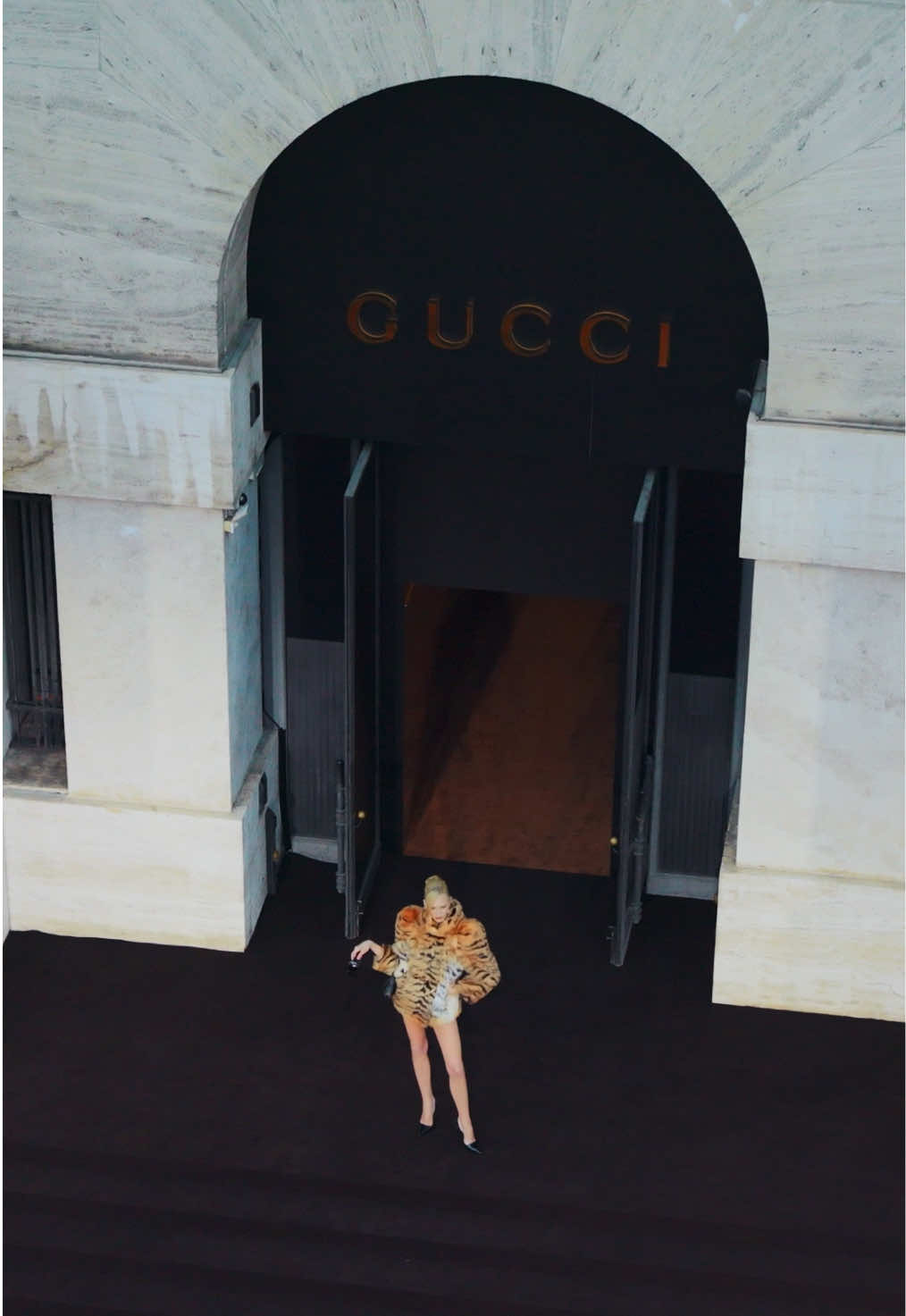 #GucciLaFamiglia looks at the #GucciTheTiger premiere. #MFW